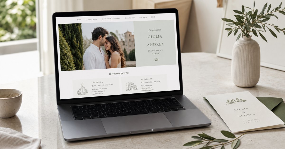 Anteprima di un sito matrimonio gratis creato online